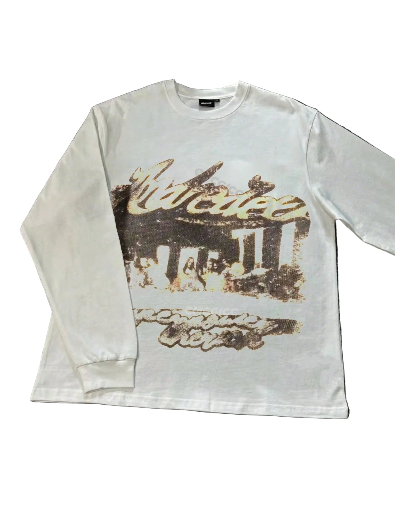 EMCGICC Manfinity Y2k Long Sleeve Shirts ,Graphic T Shirt Cotton 250g,Fashionable Hip-Hop For Men - Long Sleeve T-Shirts, Funny Vintage Shirts,Regular Fit, Street Style, Digital Print, Ideal Gift White