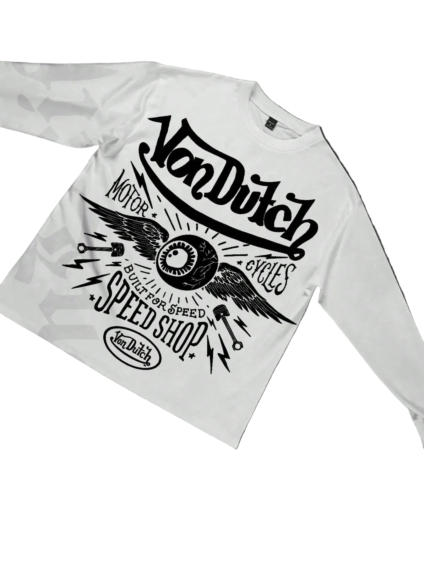 NeonDrift Halloween, Christmas, Thanksgiving Gifts: Men's Long-Sleeve T-Shirt, 250g Cotton Graphic T-Shirt, Men's Fashionable Hip-Hop Style - Long-Sleeve T-Shirt, Funny Vintage Shirt, Regular Fit, Street Style, Digital Printing, Ideal Gift White