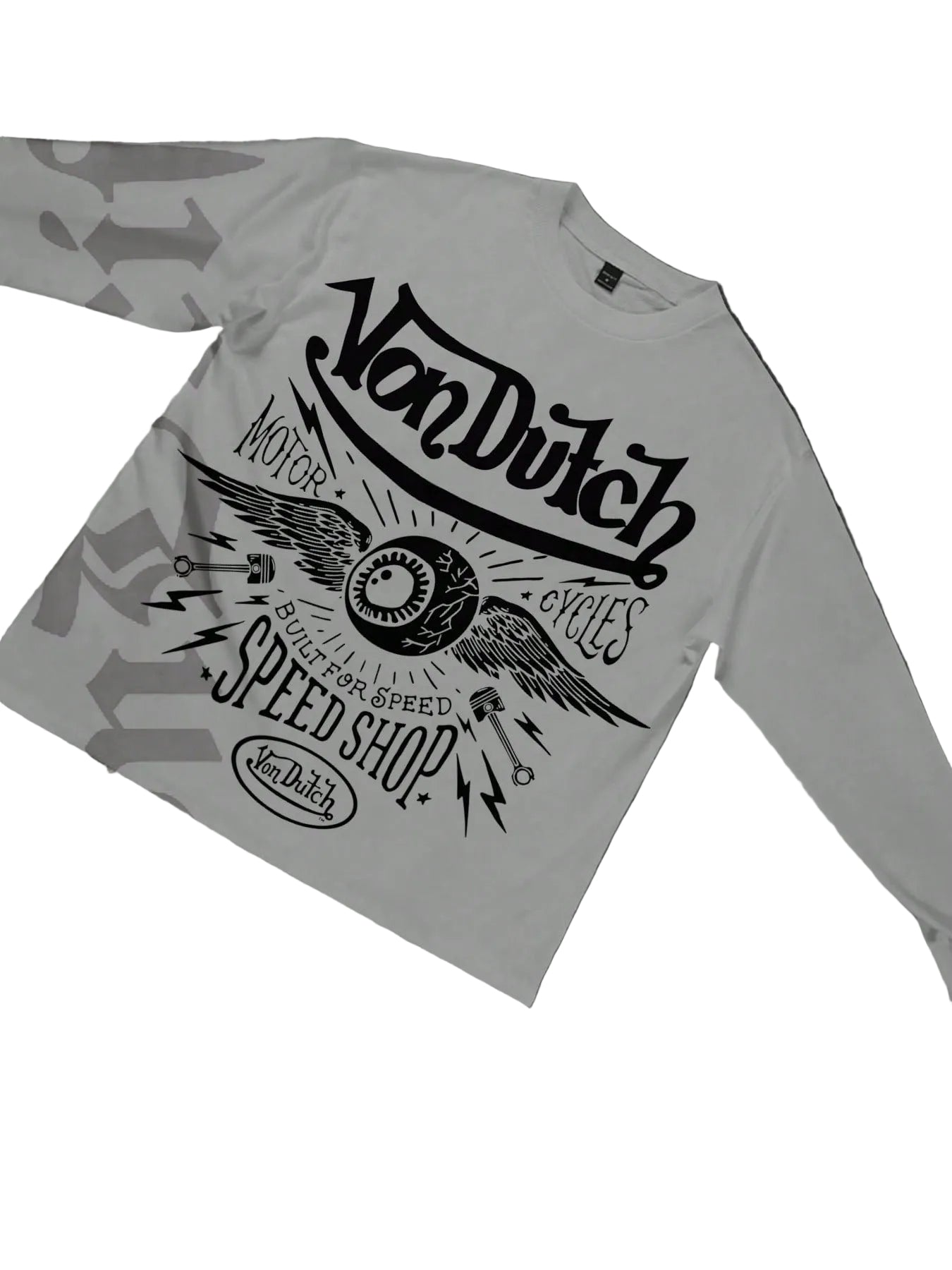 NeonDrift Halloween, Christmas, Thanksgiving Gifts: Men's Long-Sleeve T-Shirt, 250g Cotton Graphic T-Shirt, Men's Fashionable Hip-Hop Style - Long-Sleeve T-Shirt, Funny Vintage Shirt, Regular Fit, Street Style, Digital Printing, Ideal Gift Light Grey