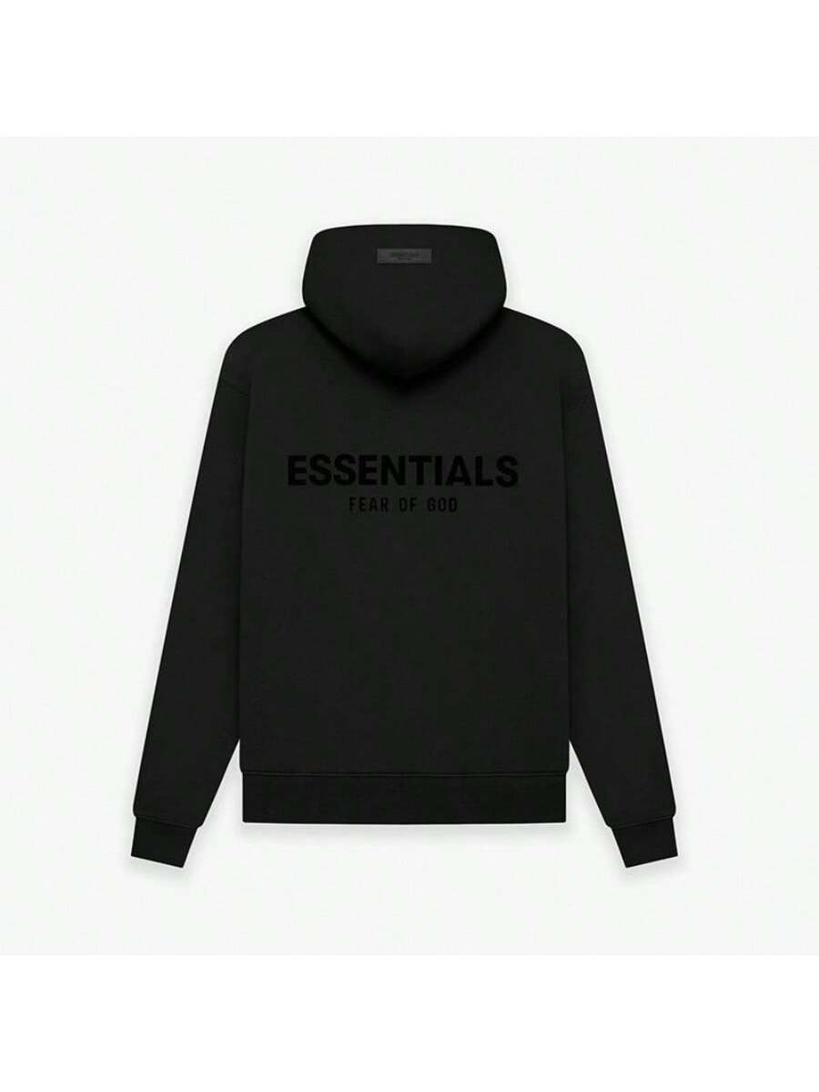 Essentials Autumn Winter Hoodie - Loose Drop Shoulder Hooded Sweatshirt For Women/Men | Vintage Flocking + Breathable Tech | Warm Cotton Flocking STRETCH LIMO