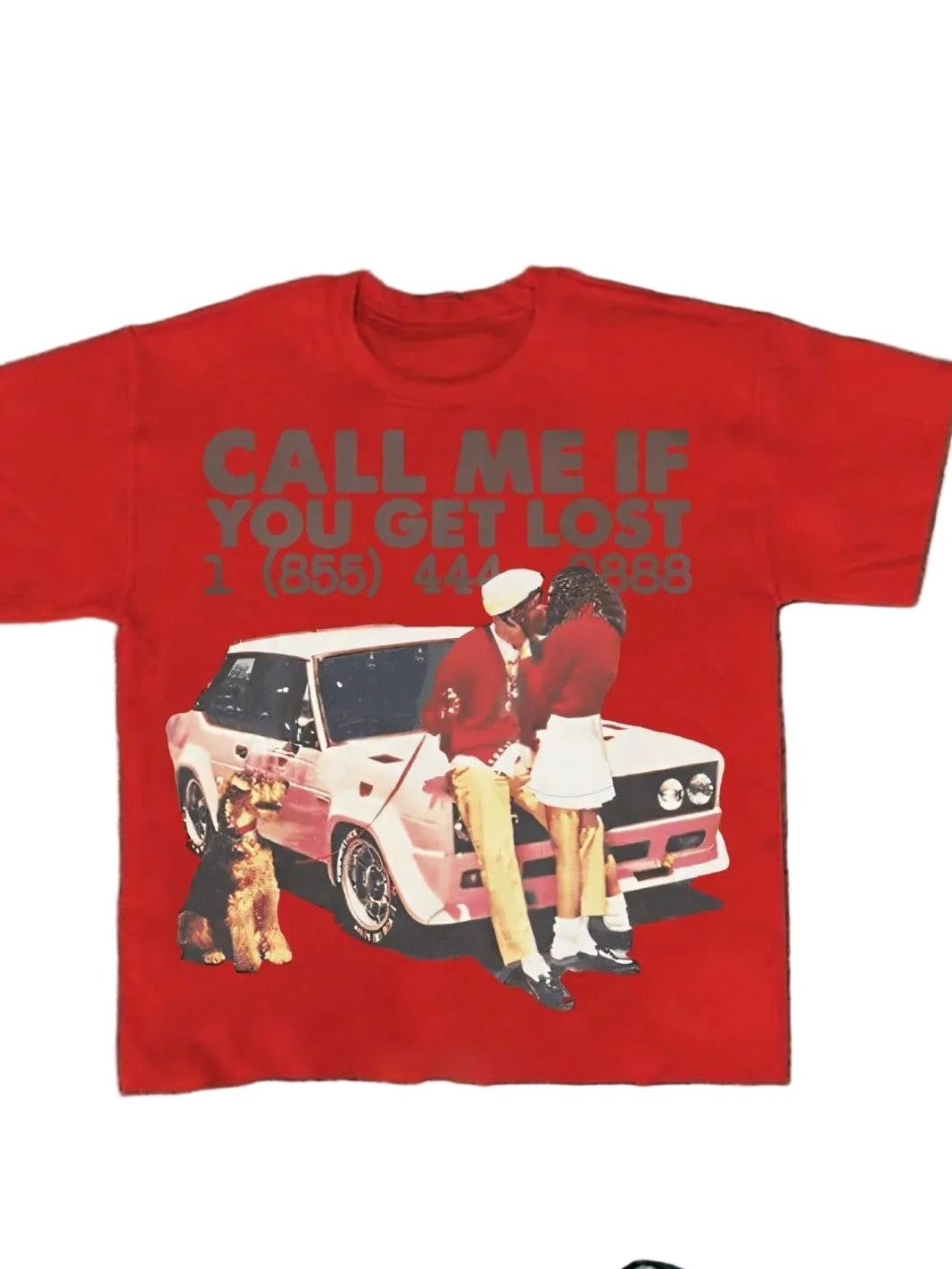 Plus Size Retro Car-Themed Romantic Graphic Tee,Casual Digital Print Pure Heavy Cotton T Shirt,220g Cotton T-Shirt,Gift,Summer,Unisex Red