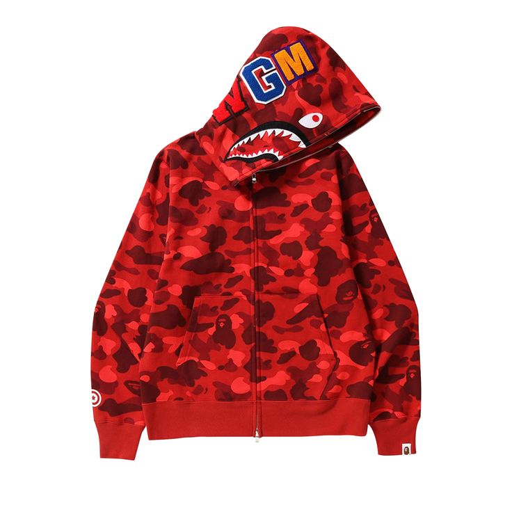 Men's zip up Bape Hoodie - Red