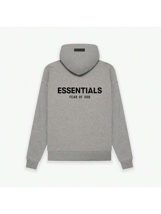 Essentials Autumn Winter Hoodie - Loose Drop Shoulder Hooded Sweatshirt For Women/Men | Vintage Flocking + Breathable Tech | Warm Cotton Flocking DARK OATMEAL