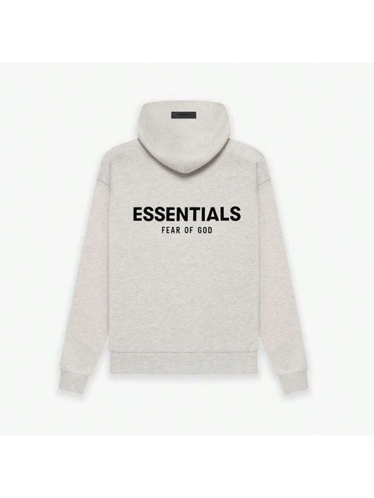 Essentials Autumn Winter Hoodie - Loose Drop Shoulder Hooded Sweatshirt For Women/Men | Vintage Flocking + Breathable Tech | Warm Cotton Flocking LIGHT OATMEAL
