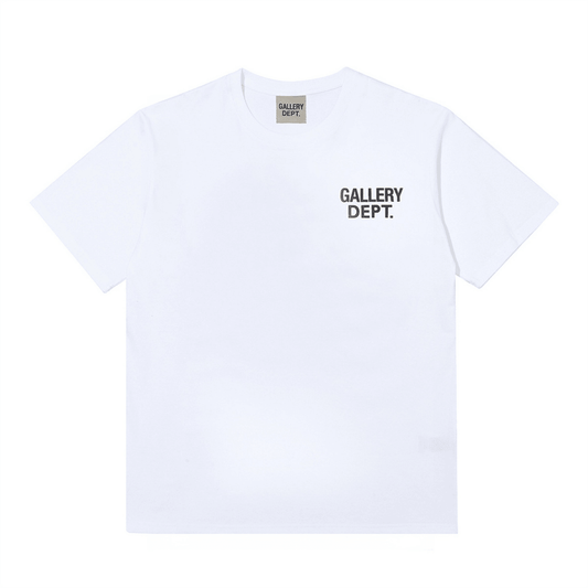 GALLERY D-EPT T-Shirt Car Letter Short Sleeve Men And Women High Street Half Sleeve Car Print Round Neck Loose Men's Tops Round Neck Casual Short Sleeve GALLERY White