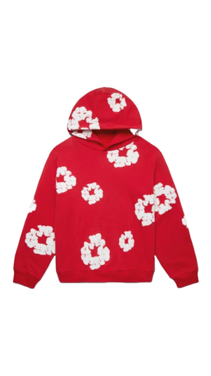 Men's Designer Denim Tears Hoodie - Red