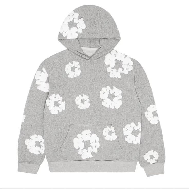 Men's Designer Denim Tears Hoodie - Grey