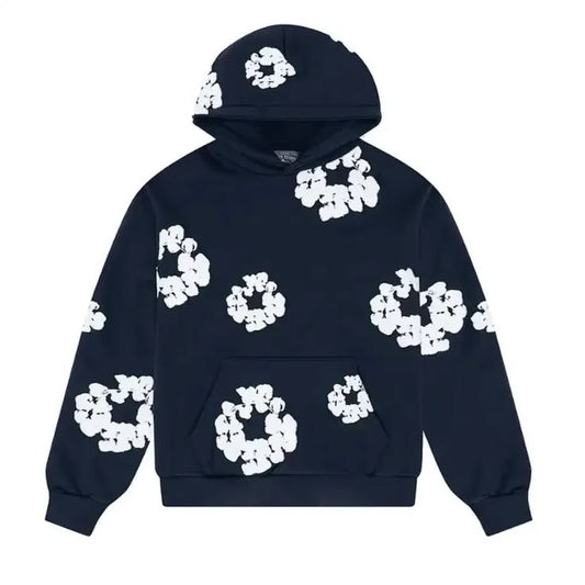 Men's Designer Denim Tears Hoodie - Dark Blue